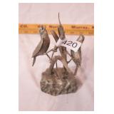 red- winged black birds pewter figure