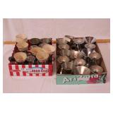 large group of metal sundae dishes