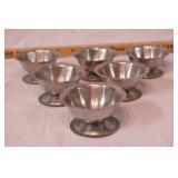 group of metal sundae dishes