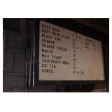 2 sided ice cream parlor menu board