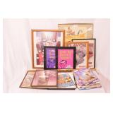 group of framed dairy & ice cream adverts