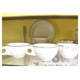 group of restaurant dishes