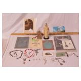 group of religious themed items