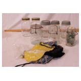 group of bale top & atlas caning jars