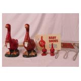 group of red goose shoes display pieces