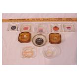 group of vintage ashtrays