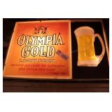 Olympia gold beer display