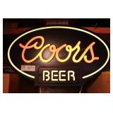 lighted Coors beer sign