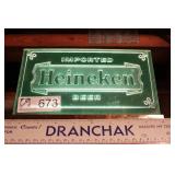 lighted Heineken beer display