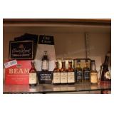 group of mini whiskey bottles