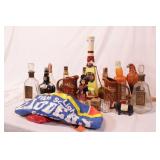 group of scotch whiskey decanters