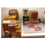 group of collectible coin banks & collectors books