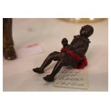 cast iron clown coin bank & cap gun topper