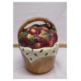 Apple basket cookie jar