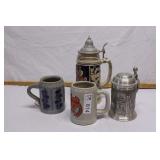 group of beer mugs & steins