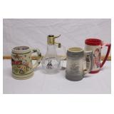 group of beer mugs & steins