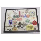 group of vintage collectibles, pins & buttons