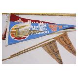 group of vintage pennants