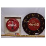 2 coca cola analog clocks