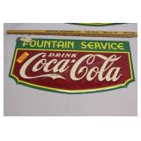 coca cola fountain service tin sign