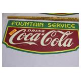 coca cola fountain service tin sign