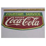 coca cola fountain service tin sign