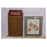 coca cola menu board & vintage advertisement