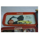 4 coca cola tin trays