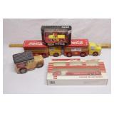 group of coca cola trucks