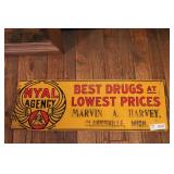 nyal agency drugs tin sign