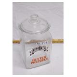 seyferts square glass pretzel jar