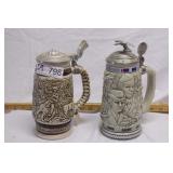 2 collectible beer steins