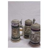 6 collectible beer steins