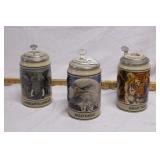 3 collectible beer steins