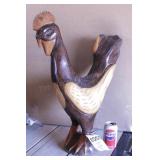Hand Carved Wood Rooster Figure