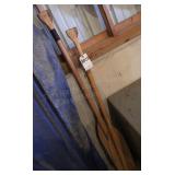 2 Wooden Canoe Paddles