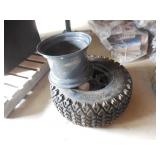350 Mag Off Road ATV Turf Tire on Rim w/Extra Rim