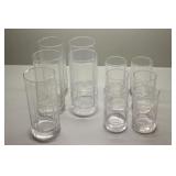 Group of 11 Decagonal Drinking Glasses