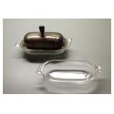 Pair of Vintage Glass Butter Dishes