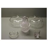 Group of Clear Glass Apple & Pineapple Dishes
