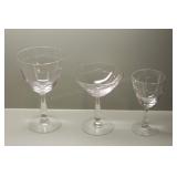 16pc Cut Glass Stemware