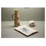 Vintage Gold Trim China Tray, Pitcher & Potpourri