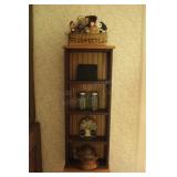 Hanging 4 Shelf Wall Shelf w/ Contents