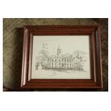 77 Framed Livingston Co. Courthouse Line work