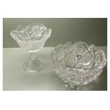 Cut Glass Candy Dish & Bowl