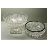Pressed Glass Pedestal Bowl & Serving Dish