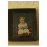 Vintage Child w/ Ball Framed Artwork