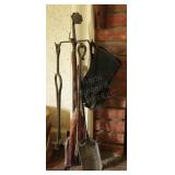 Wrought Fireplace Irons & Wood Rack