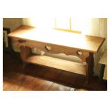 Pine Bench w/Heart Accents