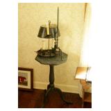 2 Vintage Candlestick Electric Lamps & Lamp Stand